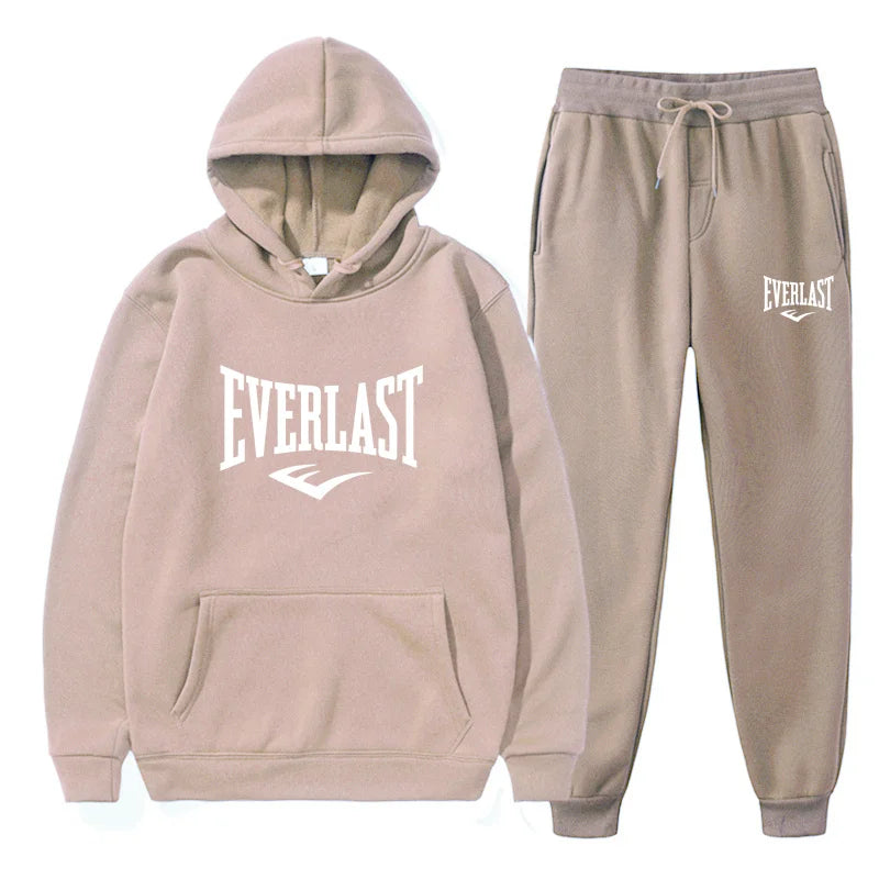 Fashion EVERLAST Tracksuit For Men Hoodie Fitness Gym Clothing Men Running Set Sportswear Jogger Men'S Tracksuit Winter Suit