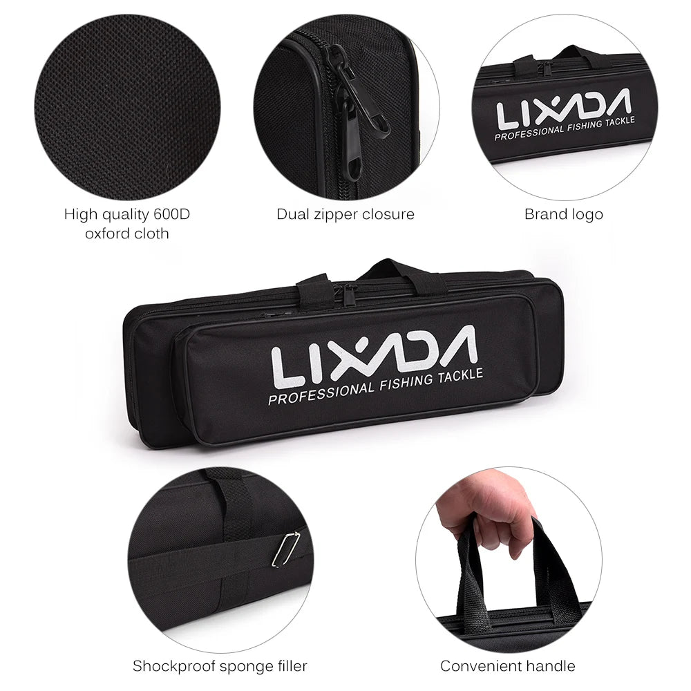 Lixada Telescopic Fishing Rod Reel Combo Full Kit Carbon Fiber Rod Pole Spinning Reel Fishing Bag Case Pesca Gear Set