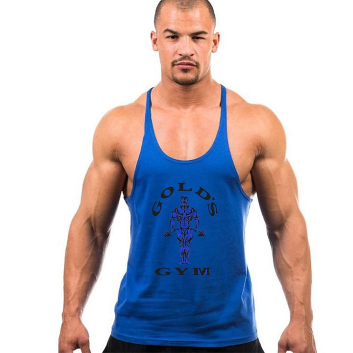 Men Summer Print Workout Tank Tops Gym Workout Shirt Y-Back Sleeveless Muscle Fitness Bodybuilding Training Fashion Sports Shirt