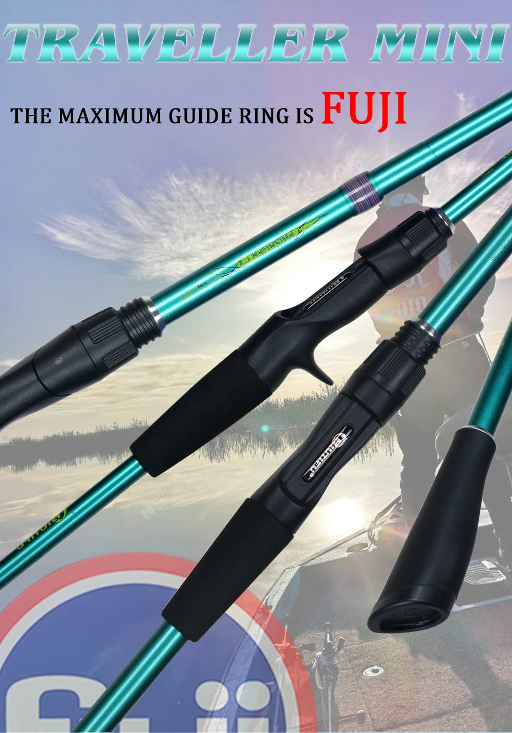 BIUTIFU Spinning Casting Traveller Mini Carbon Lure Fishing Rods Fuji Guides Action 5-30g Fast Ultralight Baitcasting Trout Pole