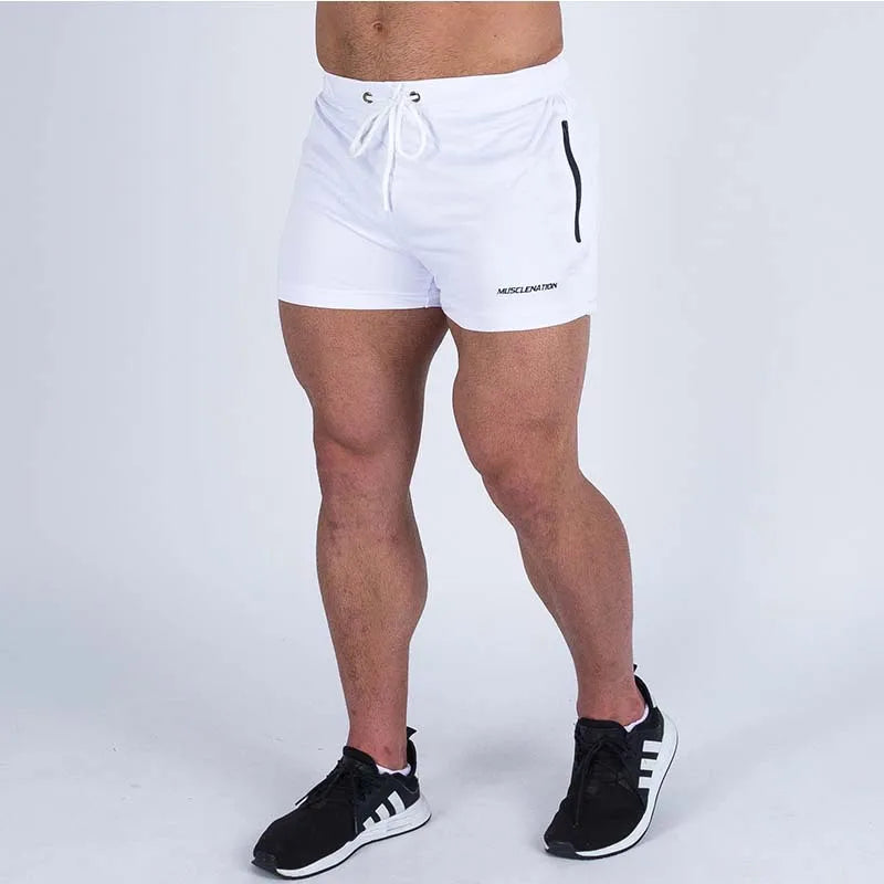 Men's Shorts Mesh Quick Dry Elastic Waist Zipper Pockets Summer Workout Running Gym Sports Casual Beach