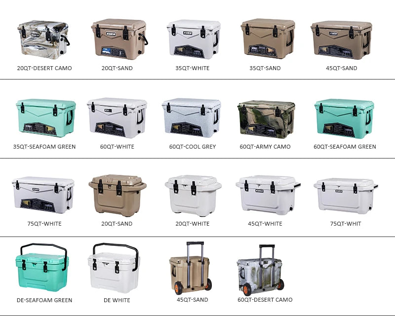 45QT camping outdoor cooler box fishing water rotomolded ice chest cooler box