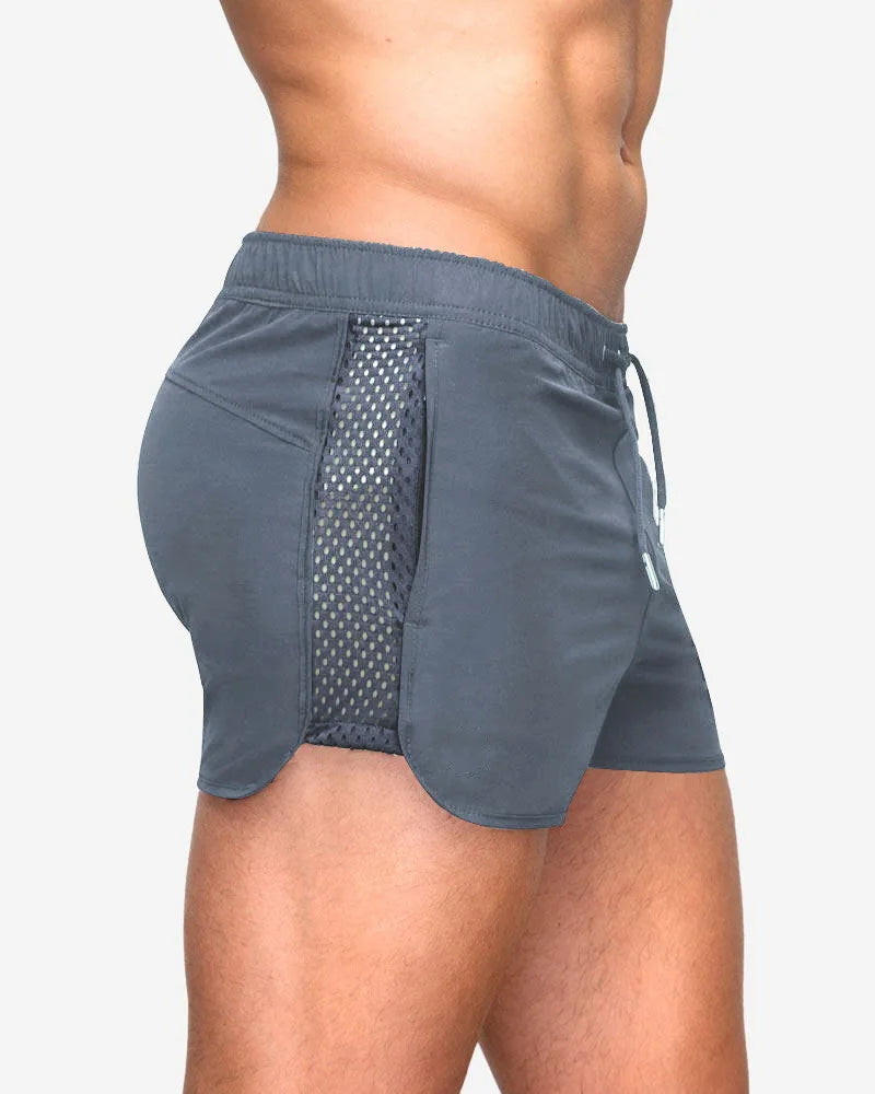 Fitness Running Shorts Men Quick Dry Mesh Training Sports Gym Shorts Sport Jogging Short Pants with Pockets Summer Shorts Men