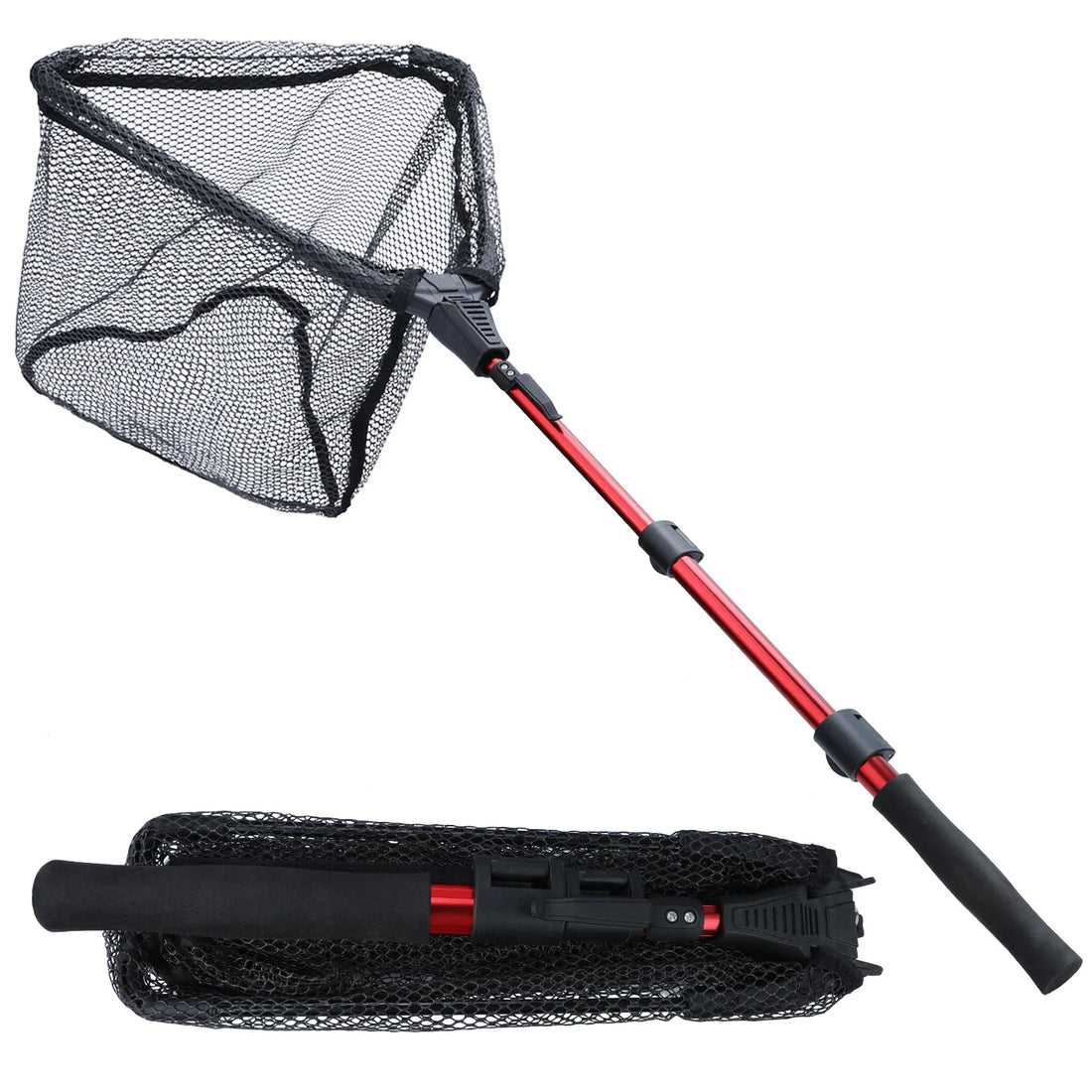 Sougayilang Fishing Tool Net Fishing trackle 75/95/115cm Portable Retractable Folding Fishing Net for Bass Carp Trout Fishing