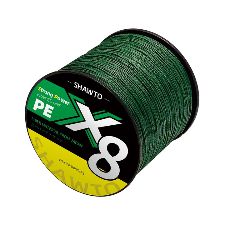 Shawto X8 Strong 300M 1000M 8 Strand Weaves PE Braided Fishing Line Multifilament Japan Wire 14-100LB Carp Fishing Accessories