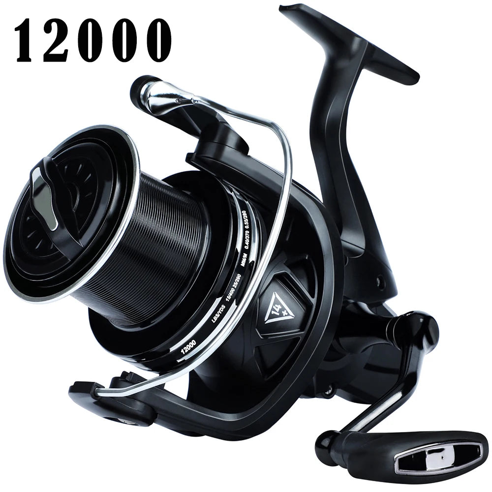 Sougayilang 14BB Metal Spinning Fishing Reel Max Drag 15kg 4.1:1 High Speed Carbon Fiber Drag System Reel Carp Fishing Tackle