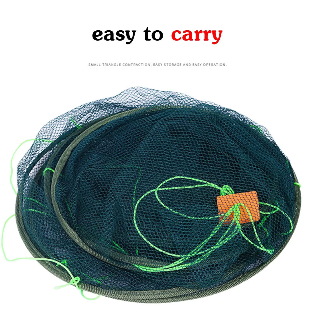 80/100cm Loose Mouth Folding Drop Fishing Net Shrimp Catcher Tank Casting Network Fish Eels Trap Cage Prawn Bait Crab Netting