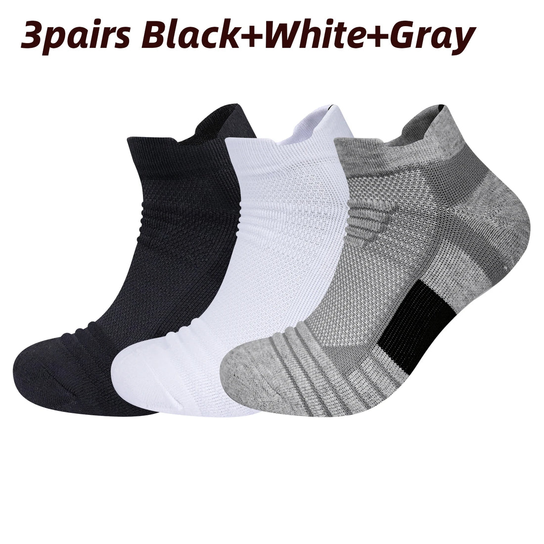 1/3 Pair Men's Cycling Sport Socks Basketball Running Compression Ankle Sock Black White Anti-slip Bicycle Mtb Cycling Sock