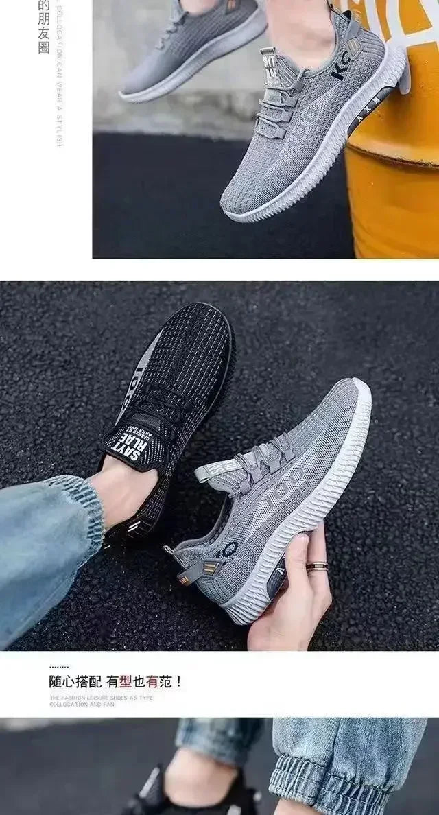 Men's casual shoes, fashionable and versatile sports shoes, breathable running shoes, outdoor walking training tennis shoes