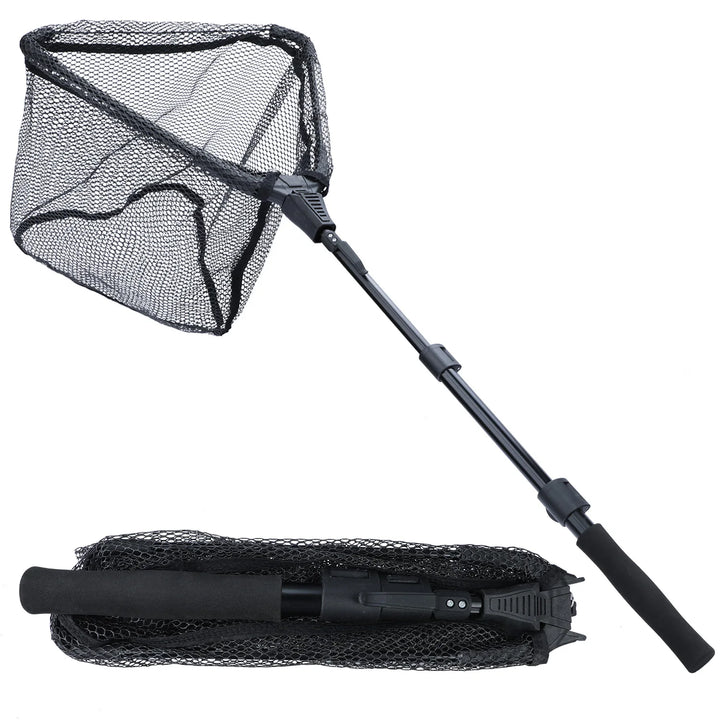 Sougayilang Fishing Tool Net Fishing trackle 75/95/115cm Portable Retractable Folding Fishing Net for Bass Carp Trout Fishing