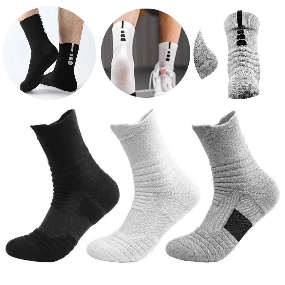 1/3 Pairs Anti-slip Football Socks Men Cotton Sock Short Long Tube Soccer Basketball Sport Socks Breathable Deodorous Sock 39-45