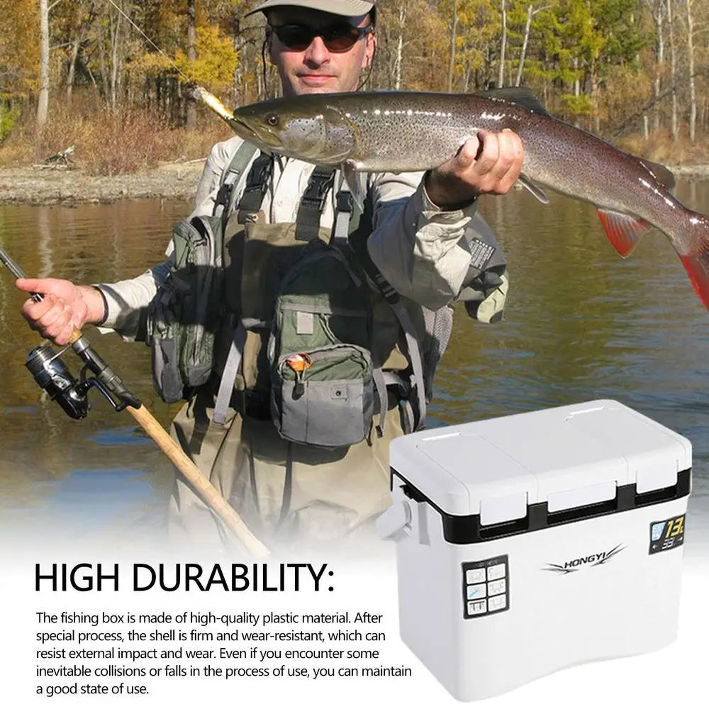 Fishing Cooler Bag Multifunctional Lightweight Insulated Bait Cooler 13L Capacity Portable Fish Cooler Fishing Box Bait Bucket