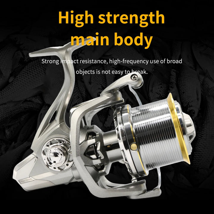 NGK Stainless Steel Bearing Spinning Fishing Reel 8000 9000 10000 12000 14000 25KG Powerful Reel Saltwater Fresh Water Drag