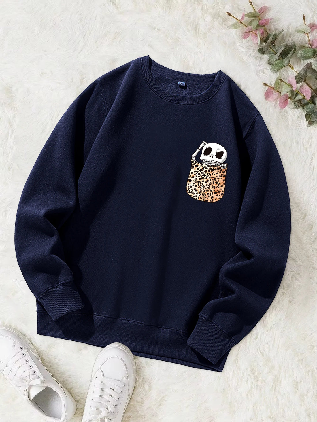 A Skull In The Pocket Funny Print Female Sweatshirt Harajuku All-Match Hoody Fashion S-Xxl Hoodies Vintage Casual Top Women