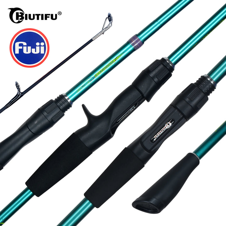 BIUTIFU Spinning Casting Traveller Mini Carbon Lure Fishing Rods Fuji Guides Action 5-30g Fast Ultralight Baitcasting Trout Pole