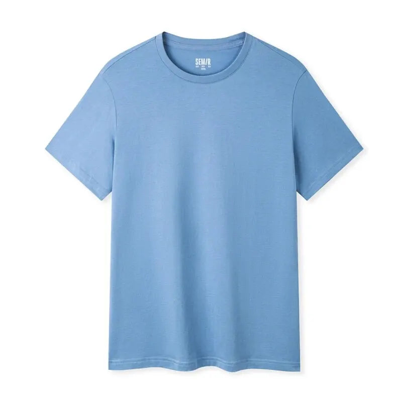 SEMIR T-shirt Men 2024 Spring New Daily Simple Commuting Casual Classic Trendy Solid Color Round Neck Short-sleeved T-shirt