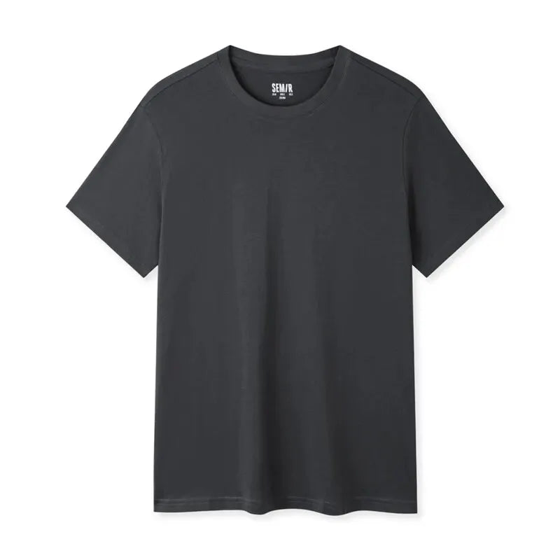 SEMIR T-shirt Men 2024 Spring New Daily Simple Commuting Casual Classic Trendy Solid Color Round Neck Short-sleeved T-shirt