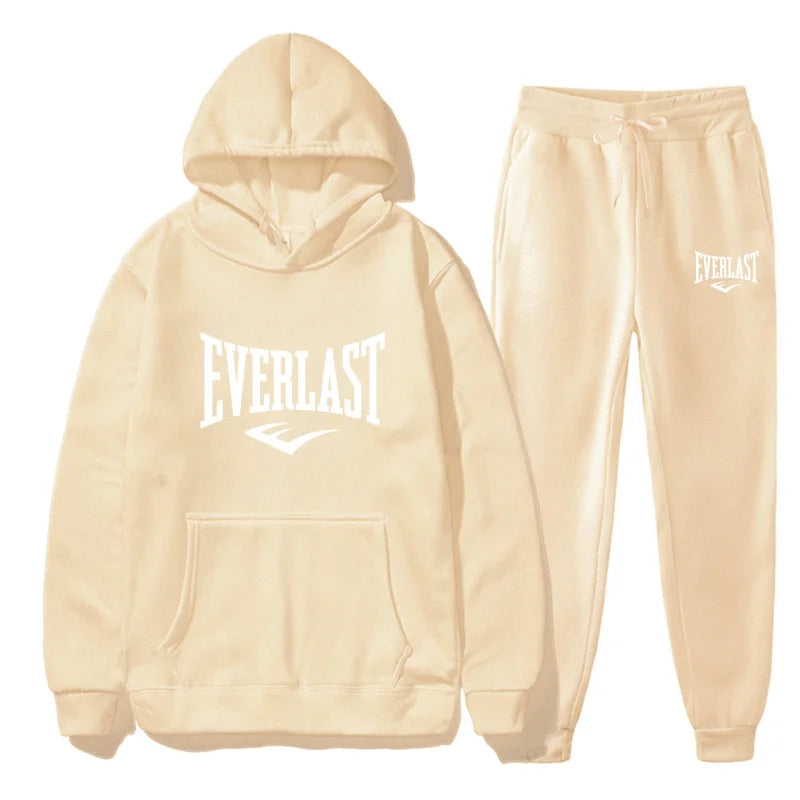 Fashion EVERLAST Tracksuit For Men Hoodie Fitness Gym Clothing Men Running Set Sportswear Jogger Men'S Tracksuit Winter Suit