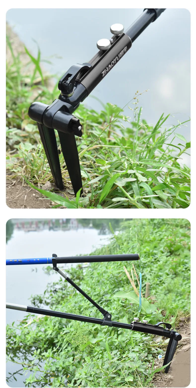 Fishing Rod Ground Insertion Bracket Aluminium Alloy  360° Free Adjustable Multi-Directional Fishing Rod Holder Accessories