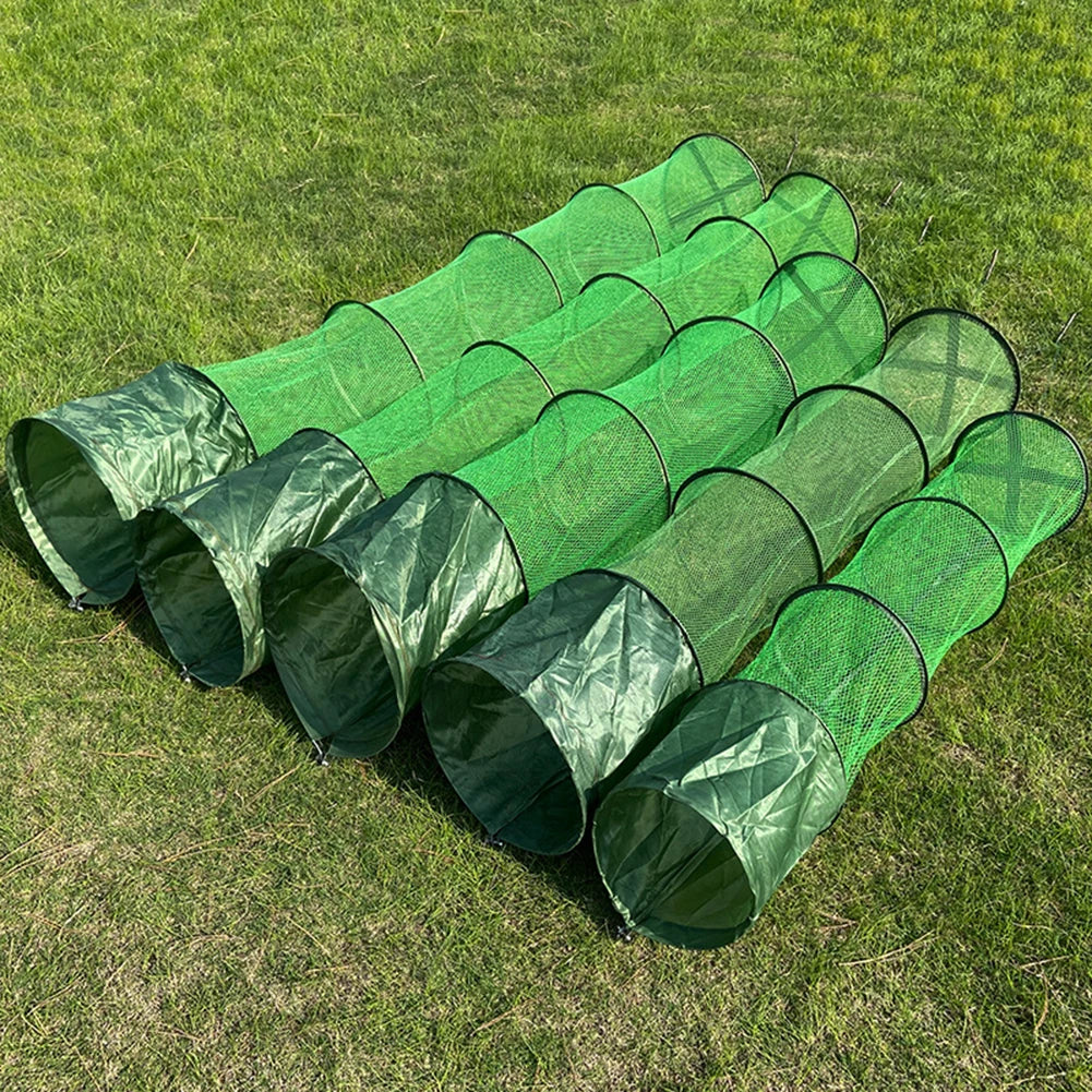 Portable Nylon Mesh Net Fish Storage Fishing Accessories Steel Ring Folding Fish Cage Fishing Trap Net Fish Basket Tackle