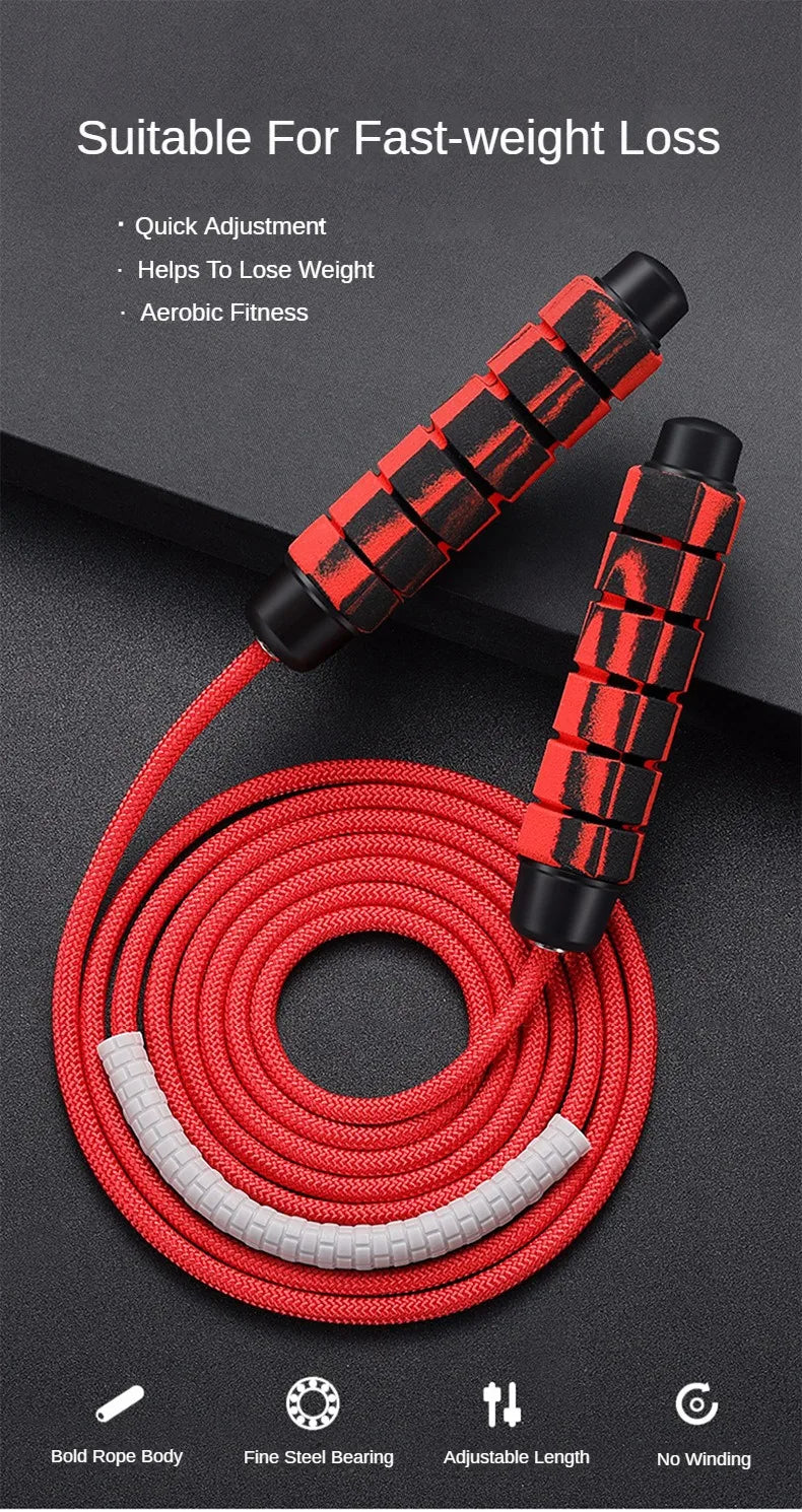 Jump Rope Crossfit Boxing Heavy Skipping Rope Foam Grip Handles for Fitness Workouts Endurance Strength Training