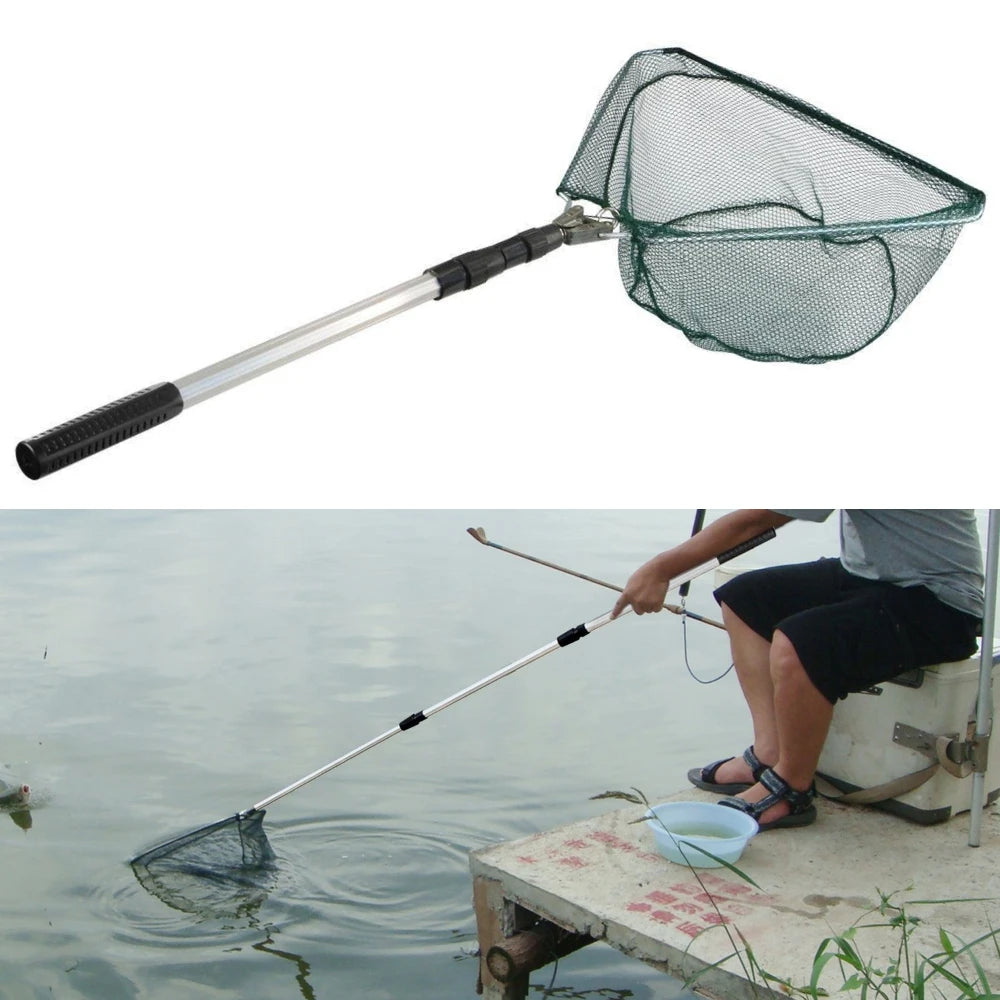 55cm-190cm Telescopic Fishing Net for Salmon Fly Carp Catfish Trout Floating Landing Net Easy Catch & Releasee Foldable