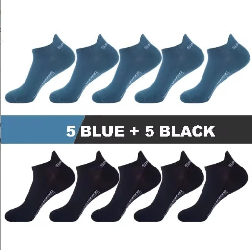 5/10/20 Pairs Men Short Socks Trendy High-Quality Low Cut Round Neck Ankle Socks Mesh Breathable Versatile Casual Men Boat Socks