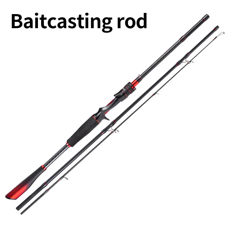 LINNHUE Fishing Rod 1.8m 2.1m 2.4m 3sections 66-86cm Spinning Rod Carbon Fiber Fishing Lure Rod Pesca Baitcasting Rod Fishing