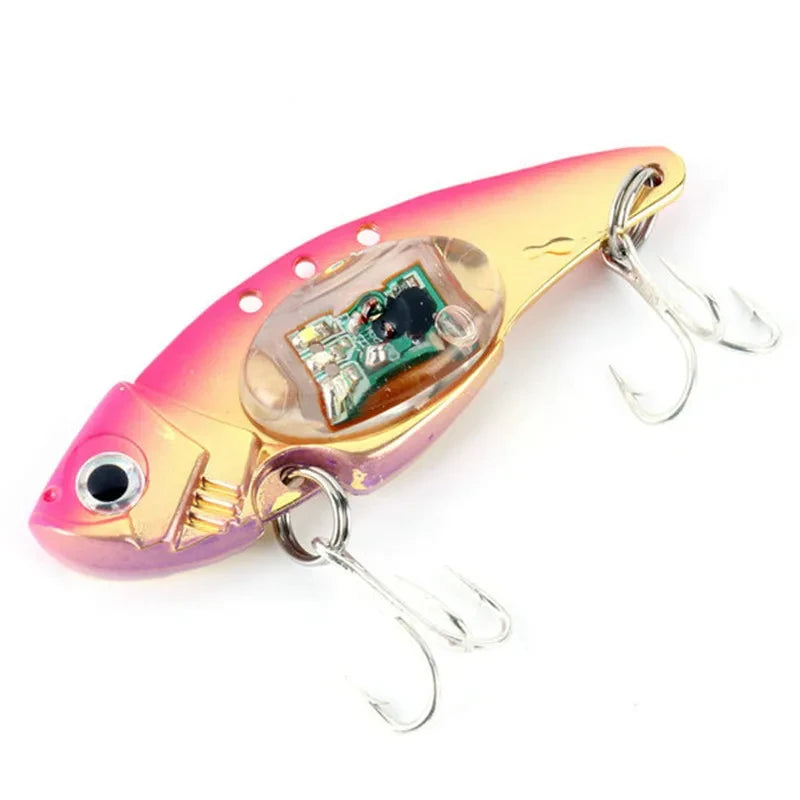 Electronic Fishing Lamp Bait Tackle LED Light Fishing Lure Treble HookFish Lure Light Flashing Lamp（red，blue）