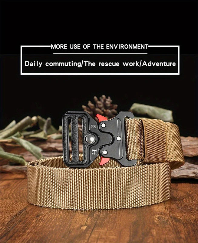 Men Belt Outdoor Hunting Outdoor Work Training Belt Woven Belt Canvas Multi Function Belt Denim Belt