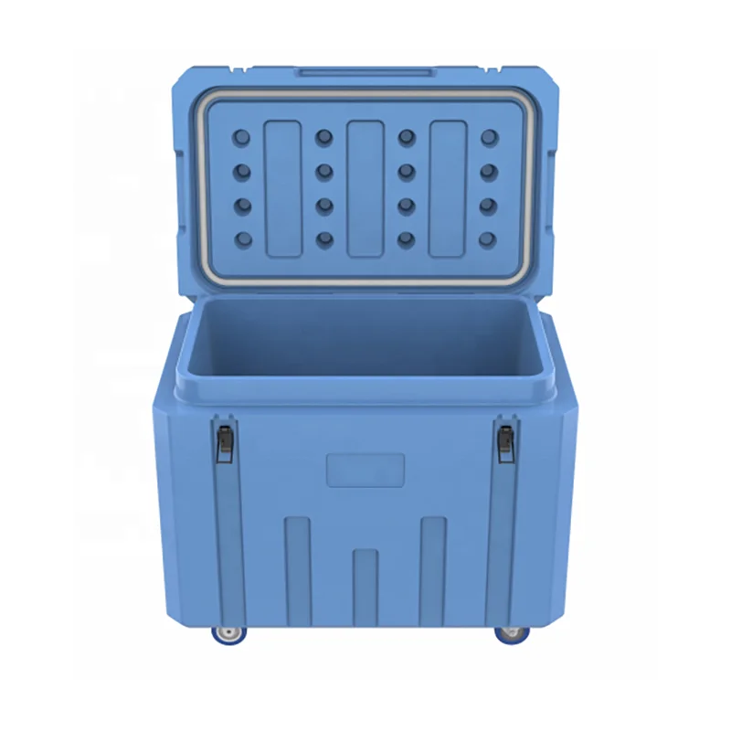 Hot Selling Plastic Insulated Ice Cooler Large Fishing Bin Outdoor Camping Food Cooler Box with Wheel