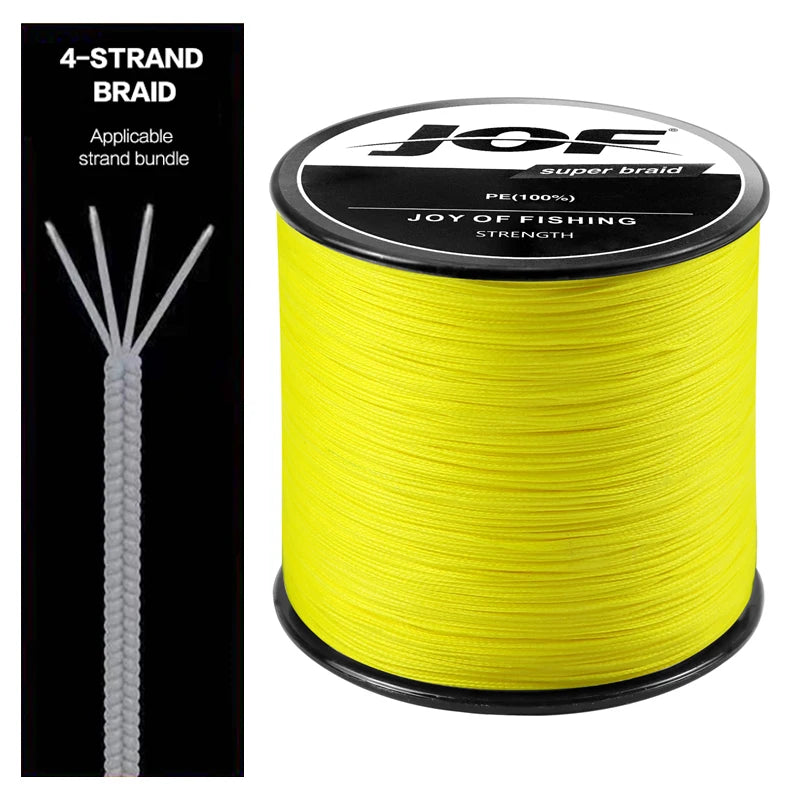 JOF 4 Strands Braided Fishing Line 300M Multifilament Carp Fishing Multifunction PE Fishing Line for 10-82LB Pesca