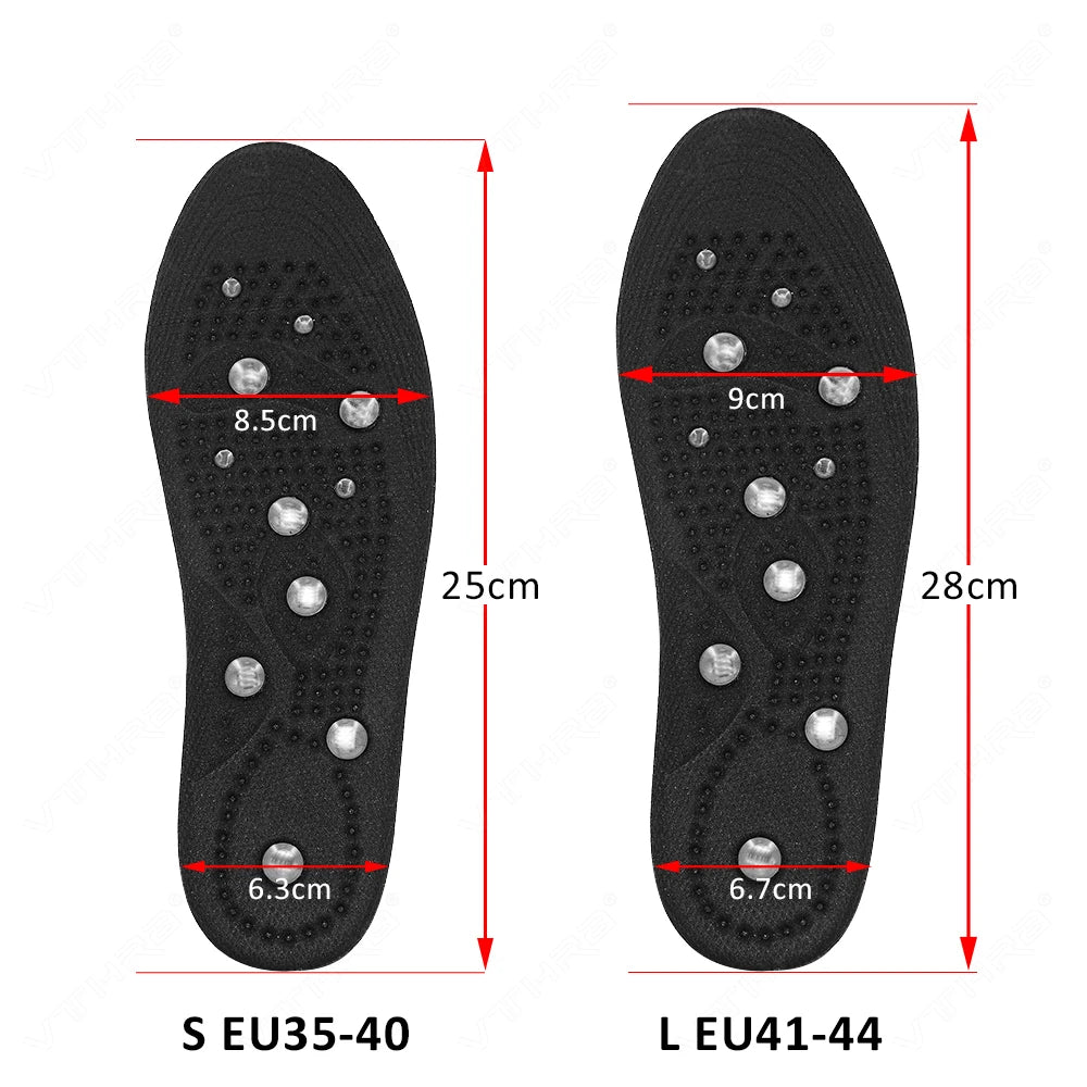 VTHRA Magnetic Therapy Foot Acupressure Insoles High-Quality Men Women Soft Sport Cushion Inserts Sweat-absorbing Deodorant Pads