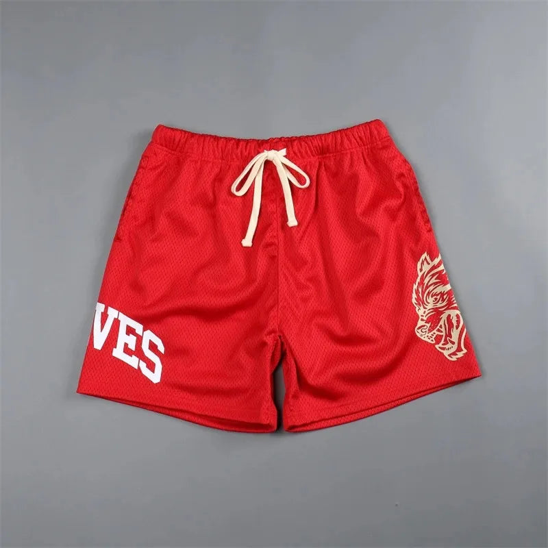 2024 Sports Trendy Men's Pants Summer Men's Sports Fitness Casual Shorts Mesh Breathable Shorts Running Beach Pants