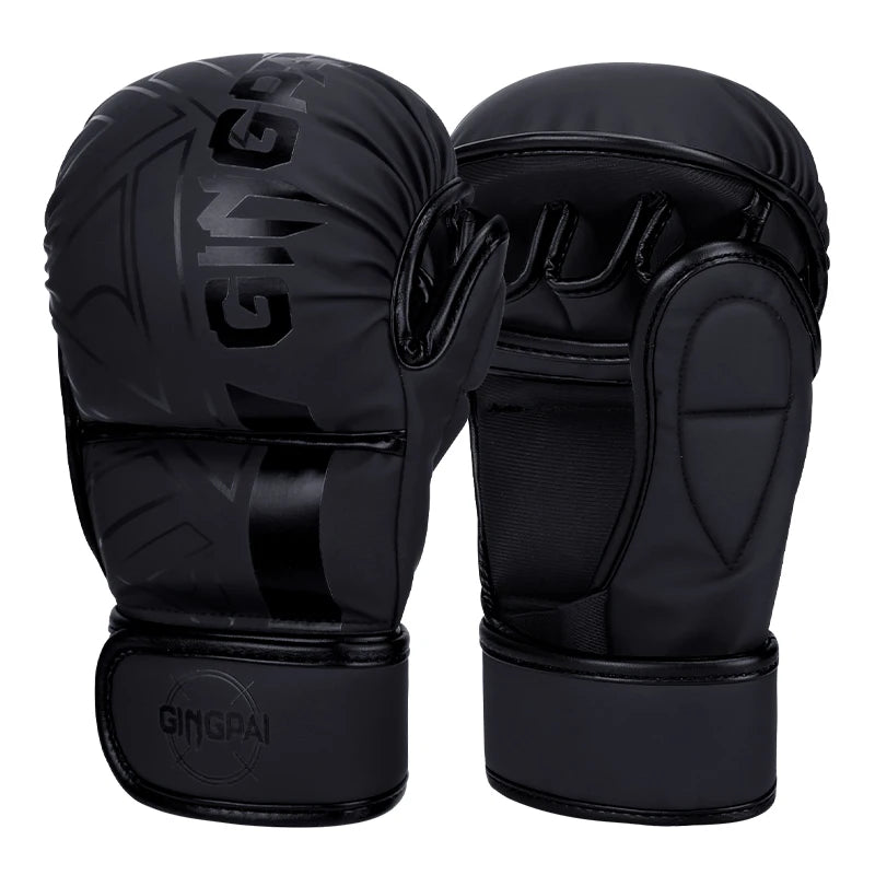 Professional MMA Boxing Gloves Half Finger Sandbag Karate Muay Thai Training Gloves PU Adult Kids Thickened Boxing Equipment