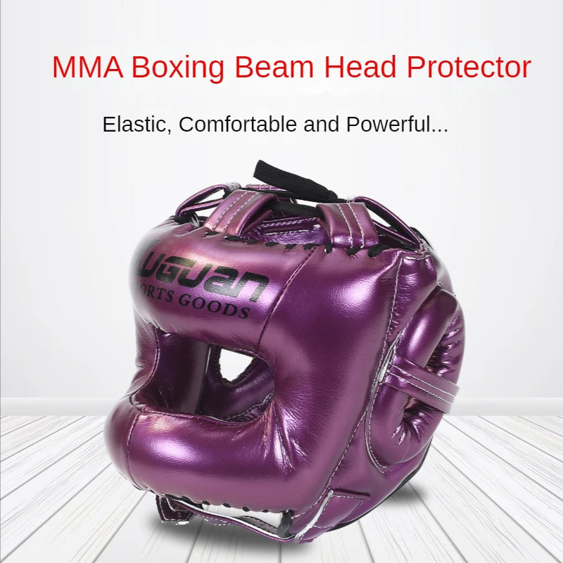 PU Boxing Head Protection Adult Fitness equipment Cross Beam Closed Full Sports Sanda Helmets Taekwondo Accessories