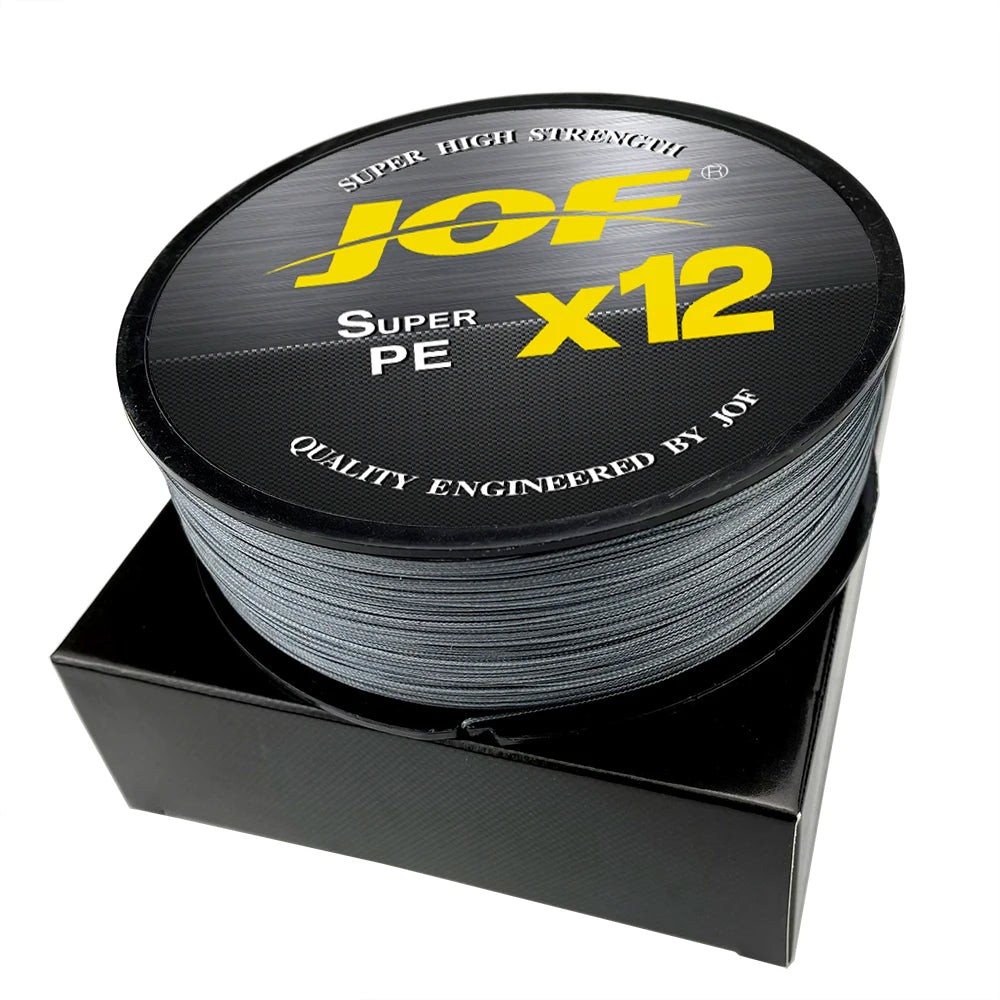 JOF X12 Upgraded Braided Fishing Lines Super Strong 12-strand Multifilament PE Line 100M 300M 500M 25LB 30LB 39LB 50LB 65LB 92LB