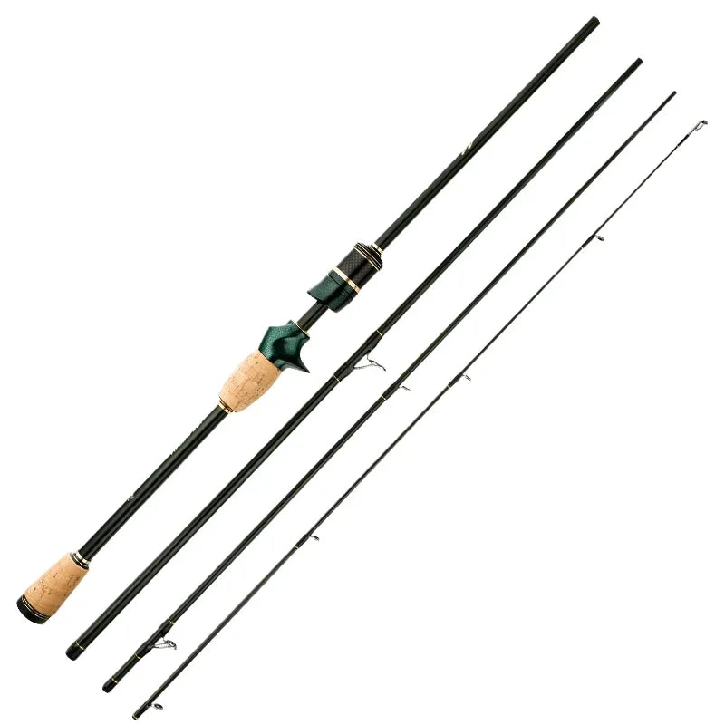 CEMREO Carbon Spinning For Fishing Casting Fishing Rods 1.8m 2.1m 2.4m Portable Rods Travel M Action Fishing Tackle