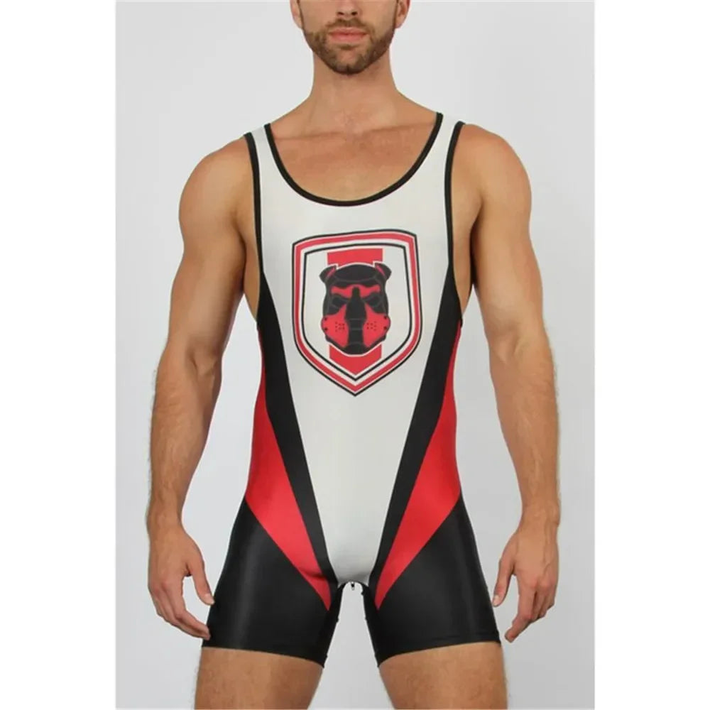 Summer Men's Wrestling Singlets Suits One-piece Powerlifting Sleeveless Gym Sport Fitness Clothing Boxing Tight Singlet Suit