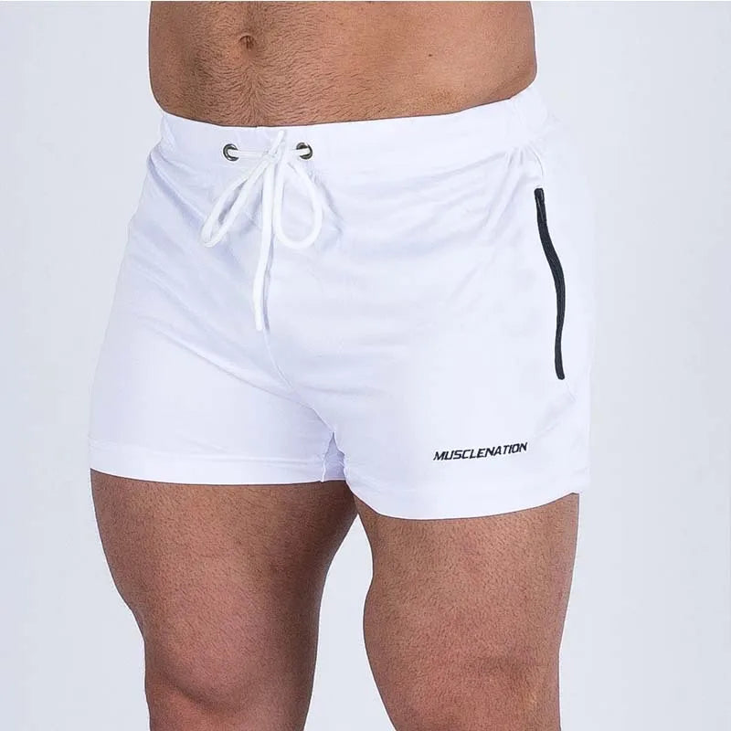 Men's Shorts Mesh Quick Dry Elastic Waist Zipper Pockets Summer Workout Running Gym Sports Casual Beach