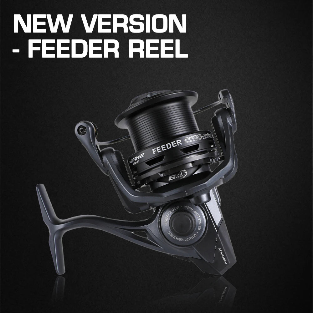 MIFINE FEEDER CONFIDENT Fishing Reel 4500 5500 10KG Max Drag Coil Professional 6+1 BB Worm Shaft System Spinning Feeder Reels