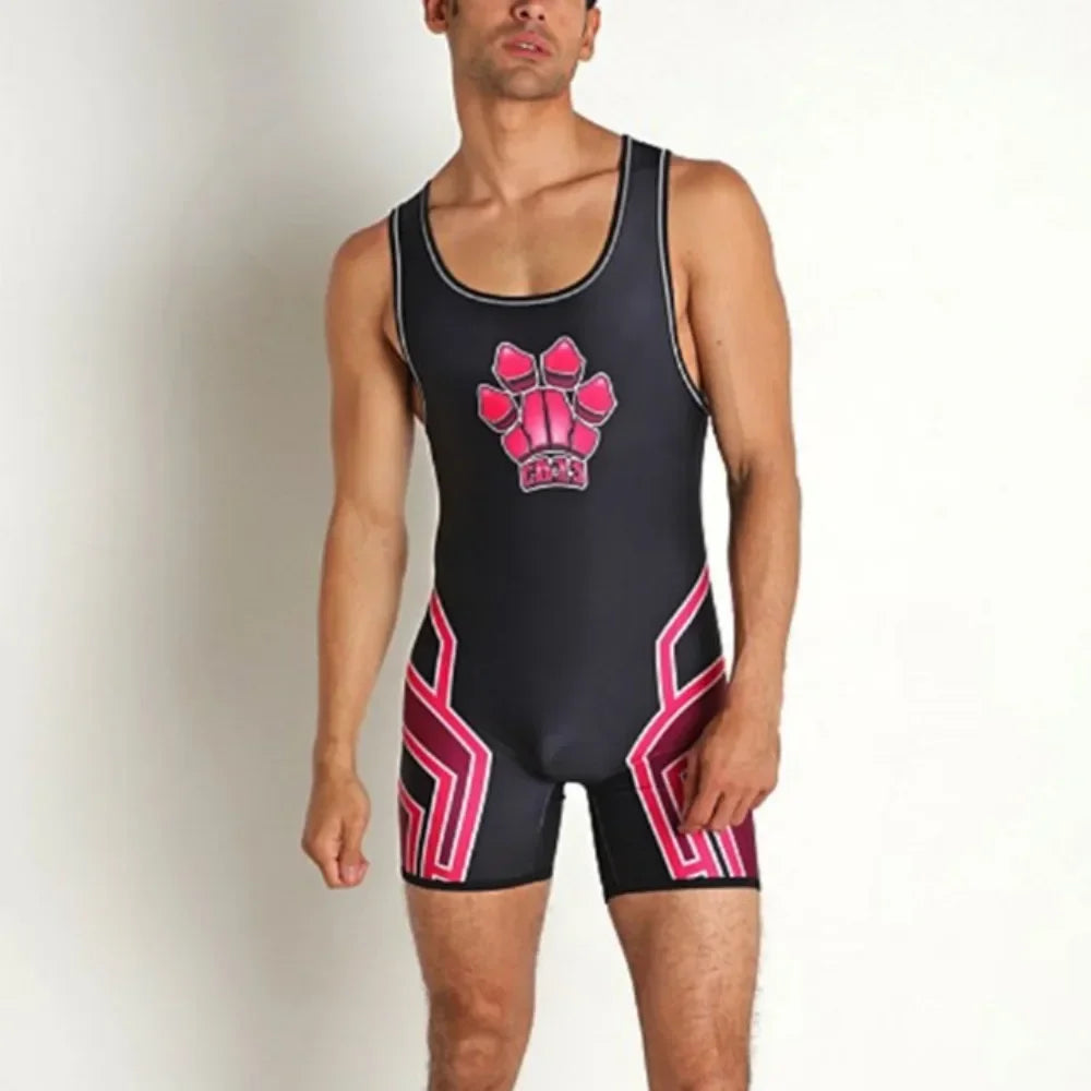 Summer Men's Wrestling Singlets Suits One-piece Powerlifting Sleeveless Gym Sport Fitness Clothing Boxing Tight Singlet Suit