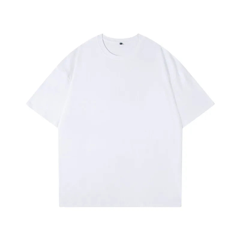 Summer Fashion Men's T Shirt Casual Solid Short Sleeve Classical Tee Mens 100% Cotton Oversized Hip-Hop Top Tees