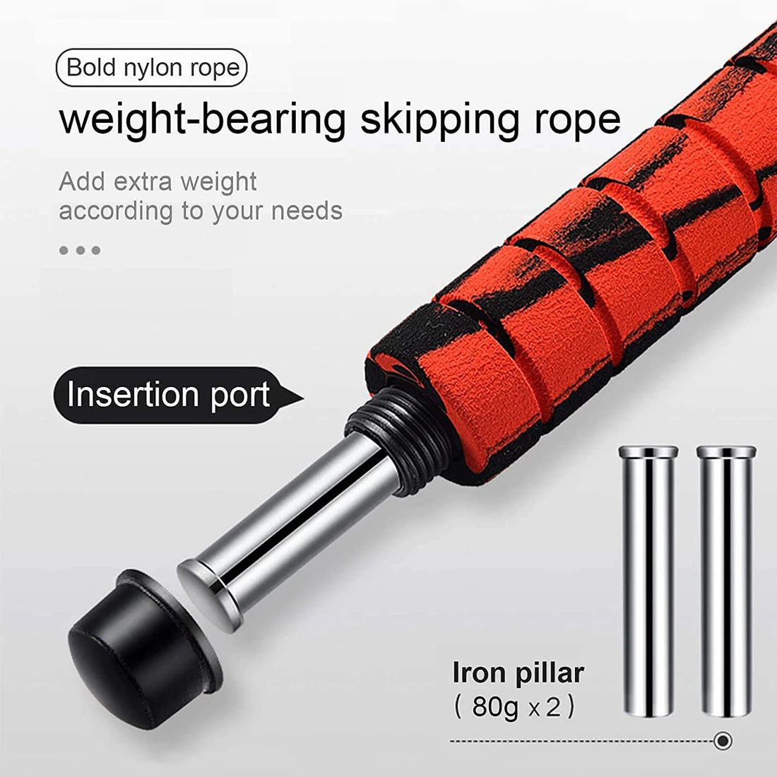 Jump Rope Crossfit Boxing Heavy Skipping Rope Foam Grip Handles for Fitness Workouts Endurance Strength Training