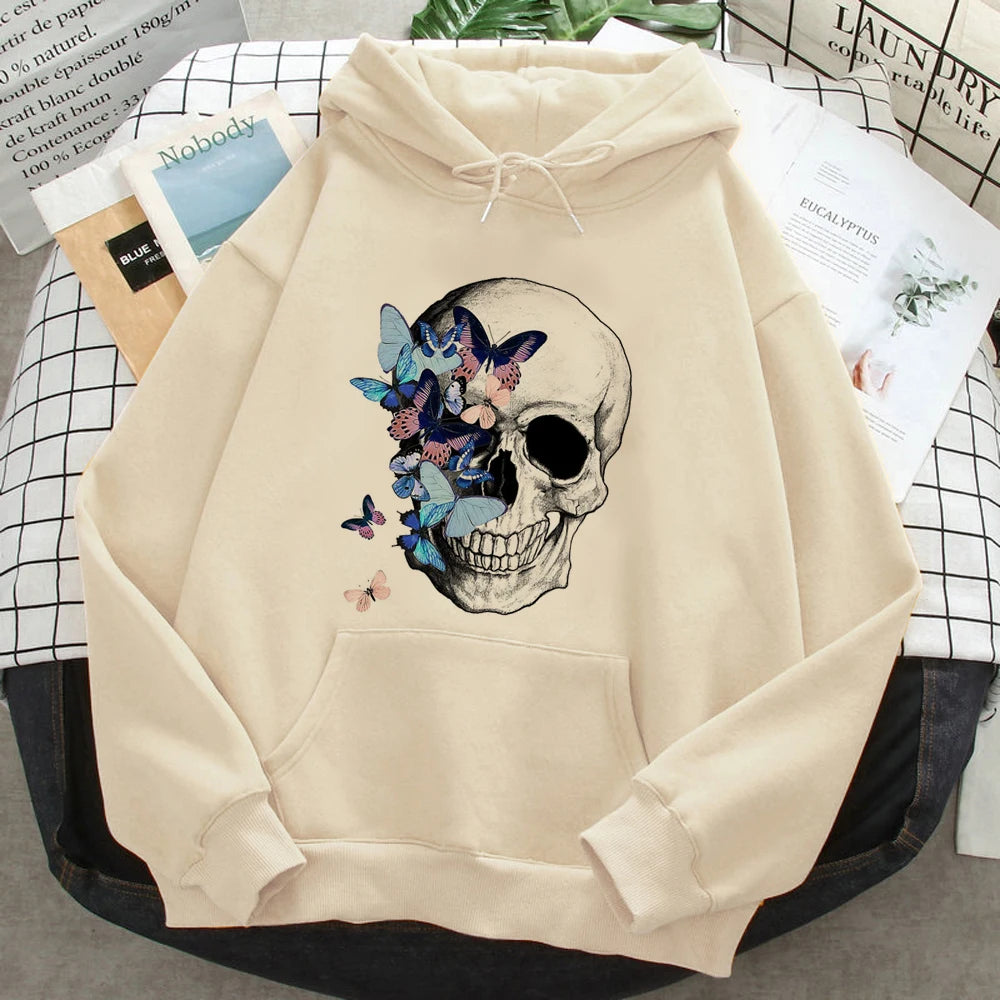 Skull hoodies women streetwear 2023 90s clothing sweatshirts female 90s Hooded Shirt