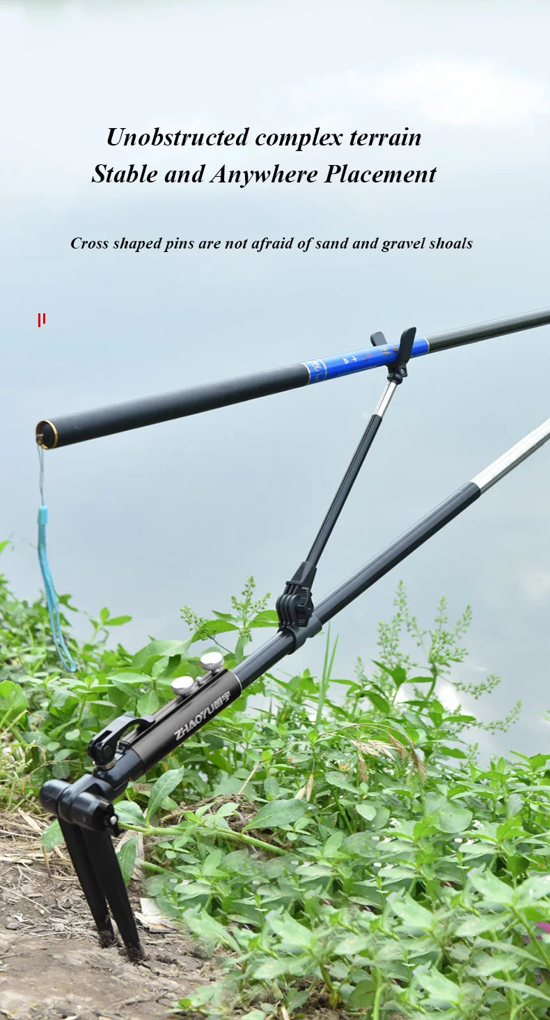 Fishing Rod Ground Insertion Bracket Aluminium Alloy  360° Free Adjustable Multi-Directional Fishing Rod Holder Accessories