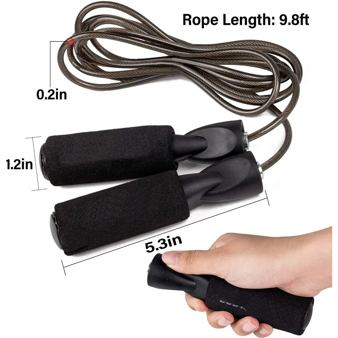 Adjustable Length Steel Wire Jump Rope Speed Skipping Workout Fitness Kids Adults Sport Portable Exercise Training Equipment