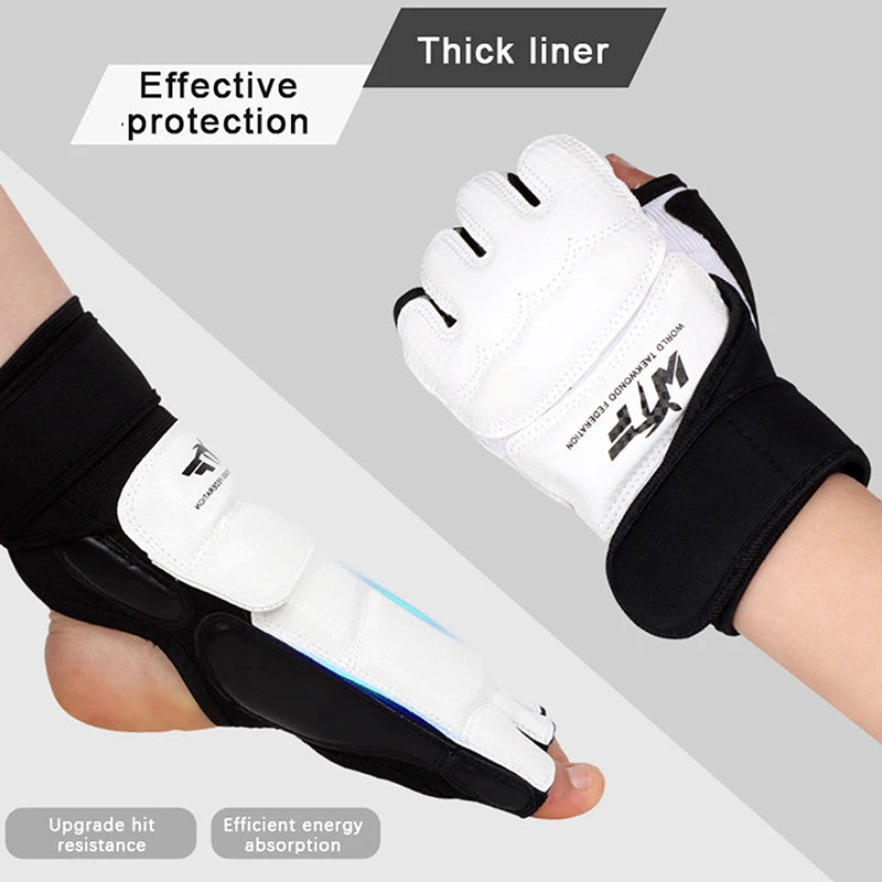 Taekwondo Leather Gloves Sparring Karate Ankle Protector Guard Gear Boxing Martial Arts Hand Guard