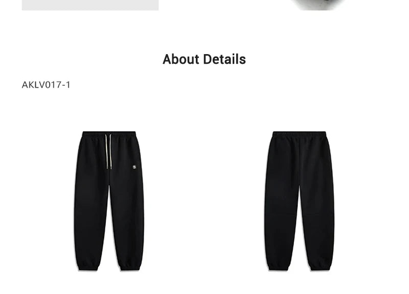 Li-Ning Men BADFIVE Sweat Pants 54%Cotton 46%Polyester Loose Fit LiNing Leisure Comfortable Sports Trousers AKLV017