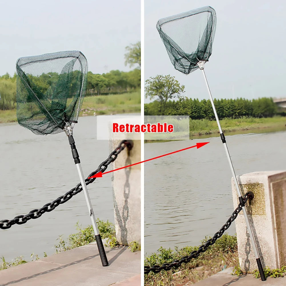 55cm-190cm Telescopic Fishing Net for Salmon Fly Carp Catfish Trout Floating Landing Net Easy Catch & Releasee Foldable